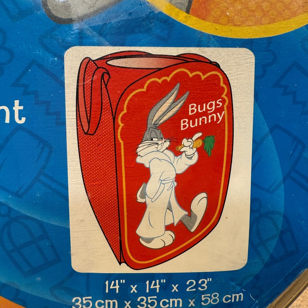 Looney Tunes Bugs Bunny Pop-Up Hamper Red Collapsible Laundry‎ Basket NEW - Picture 3 of 3